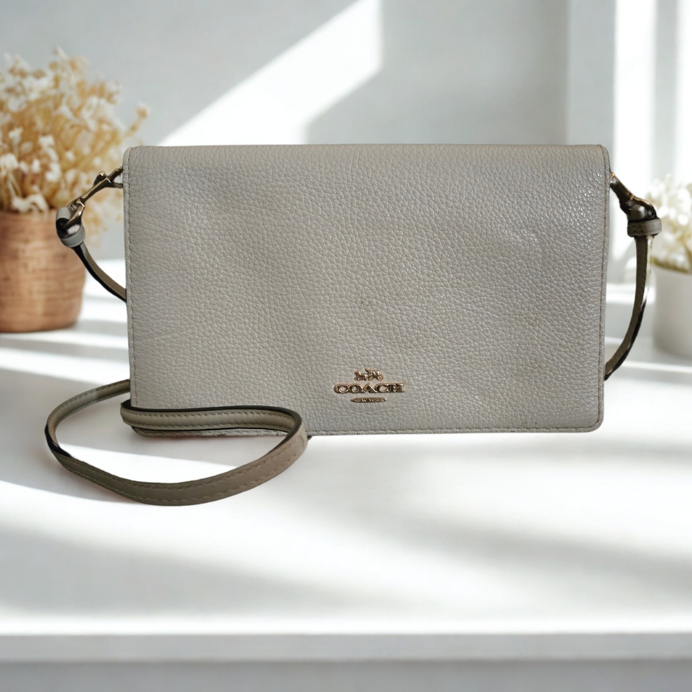 Coach Cream Leather Crossbody Bag